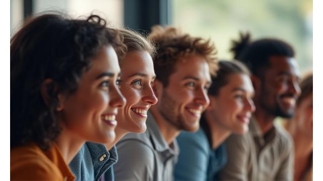 Diverse group of people in a supportive online community, symbolizing respectful interaction and shared wellness goals.